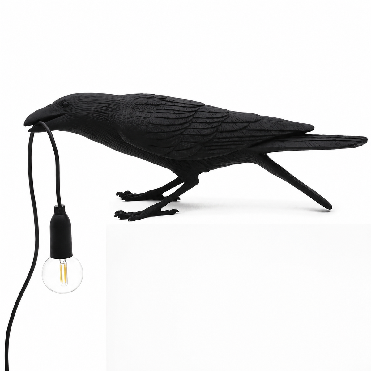 Whimsical Black Crow Wall or Desk Accent Lamp