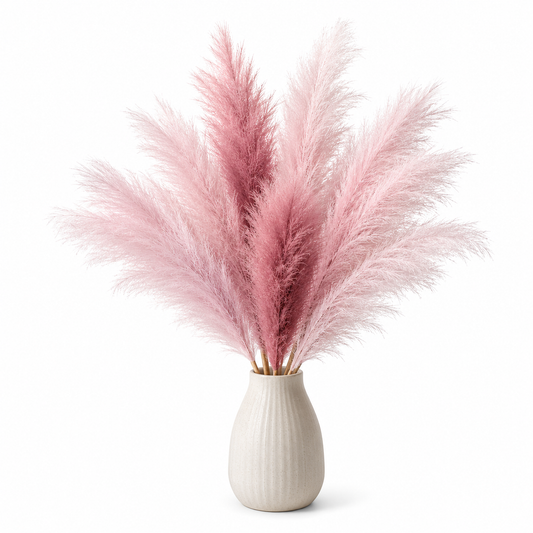 Blush Meadow: Set de 4 Ramos de Hierba de Pampas Artificiales de 109 cm de Alto