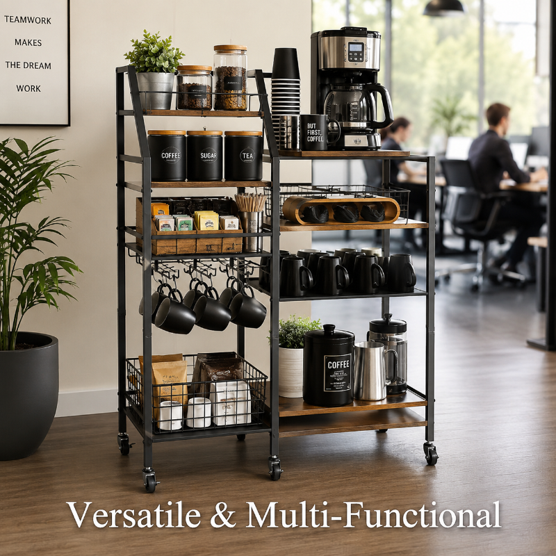 Vintage Retro Style Rolling Wine, Liquor or Coffee Bar Storage Cart