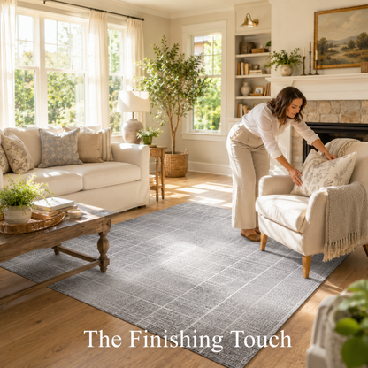 Grey Modern Comfort Abstract Area Rug 4x6 – Non-Slip Comfort