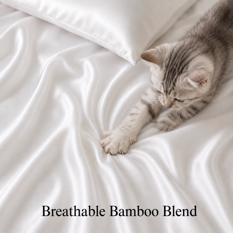 Cooling Bamboo Luxe Sheet Set, Soft Breathable Comfort - 4 pc Queen