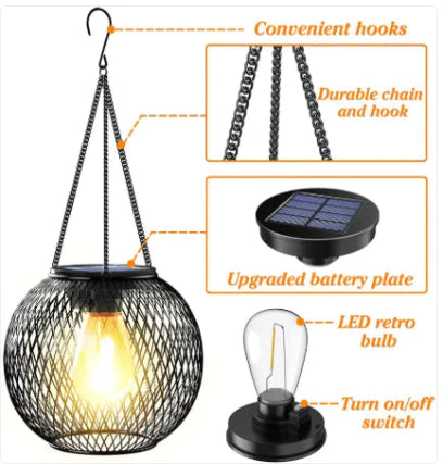 Decorative Hanging Garden Lamps - Vintage Style 2 pc set