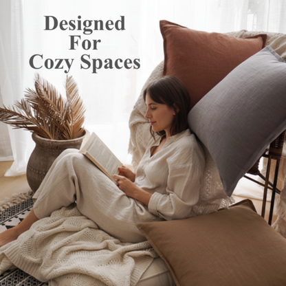 Linen Throw Pillow – Stylish Soft Cotton Filled Linen Blend Cushion