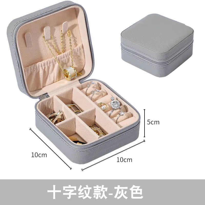 Compact Zipper Jewelry Box: Travel-Friendly Storage