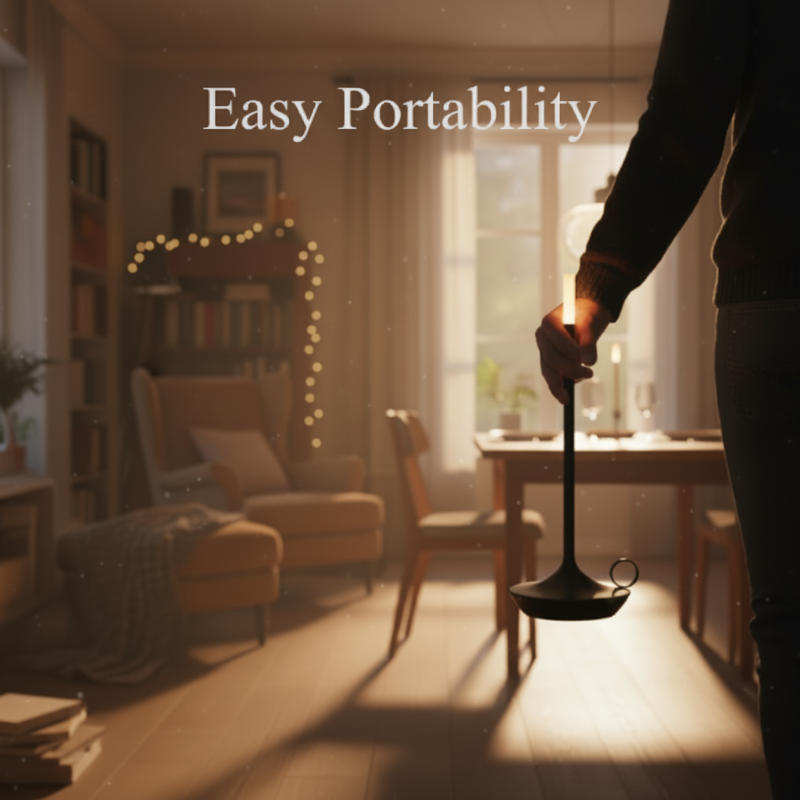 Nordic Candlestick Lamp – Ambient Light, Rechargeable & Dimmable