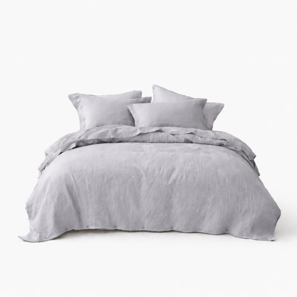 Pure Flax Linen Bedding Set – Breathable Duvet Cover & Pillowcases