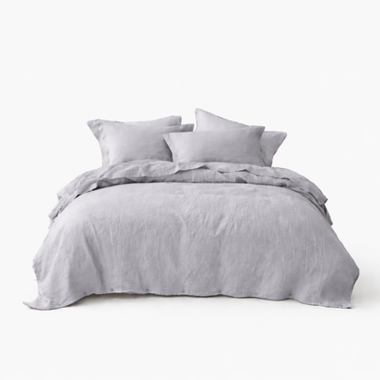 Pure Flax Linen Bedding Set – Breathable Duvet Cover & Pillowcases