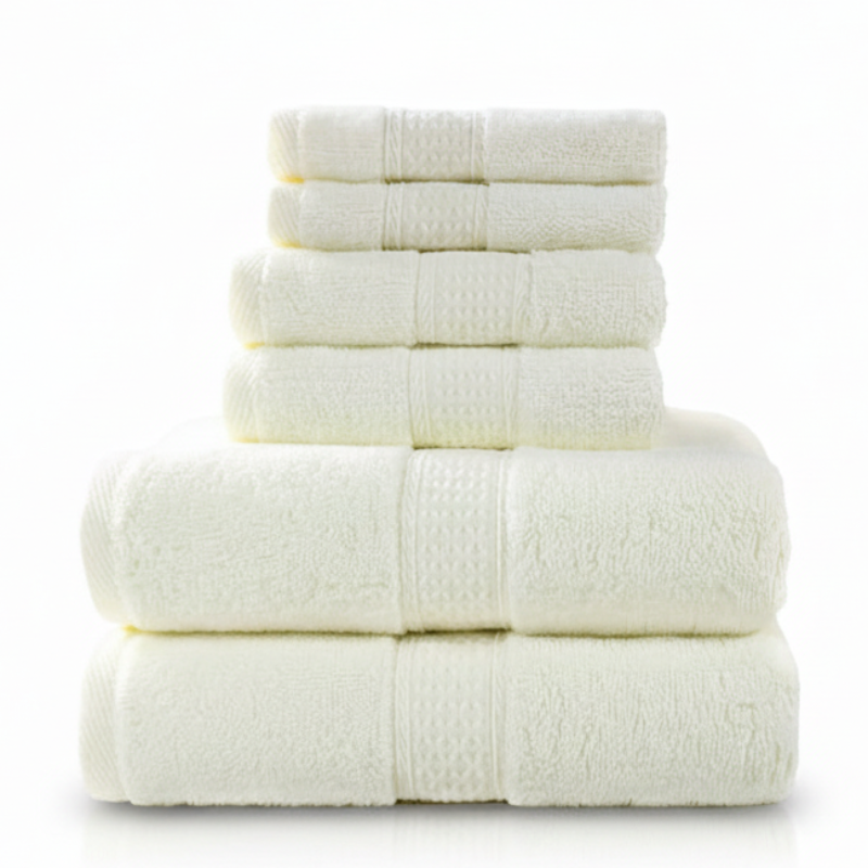 Soft & Stylish 100% Cotton towels - 6 Piece Set