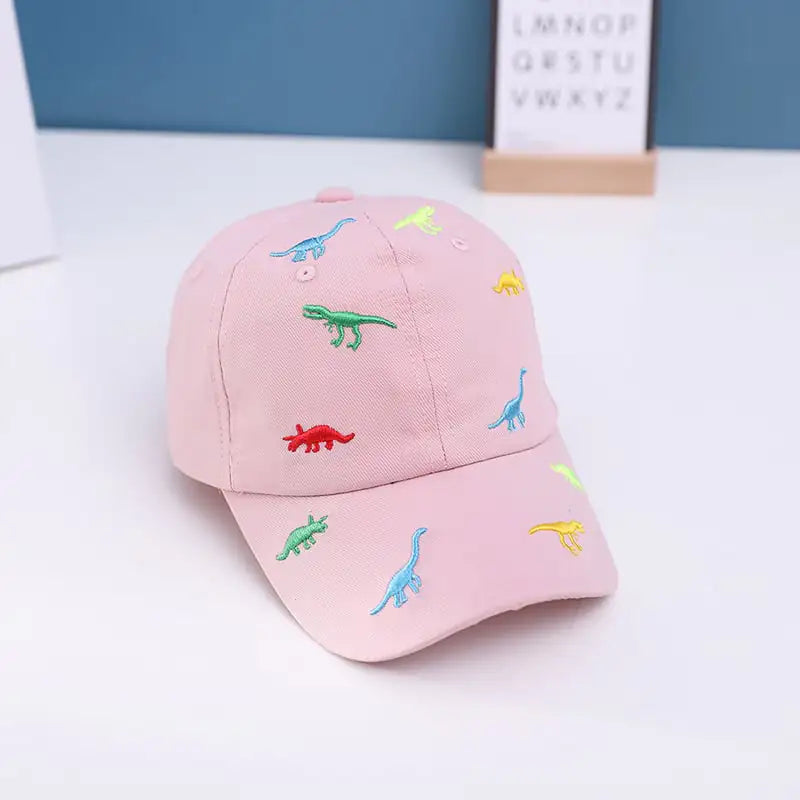Colorful Children's Baseball Hats with Dinosaur Design
