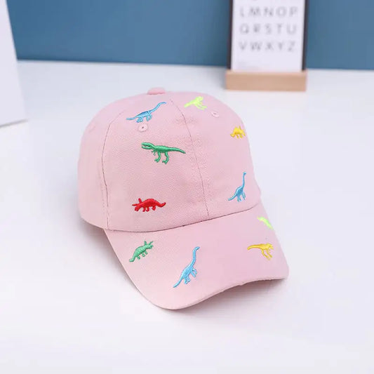 Colorful Children's Baseball Hats with Dinosaur Design