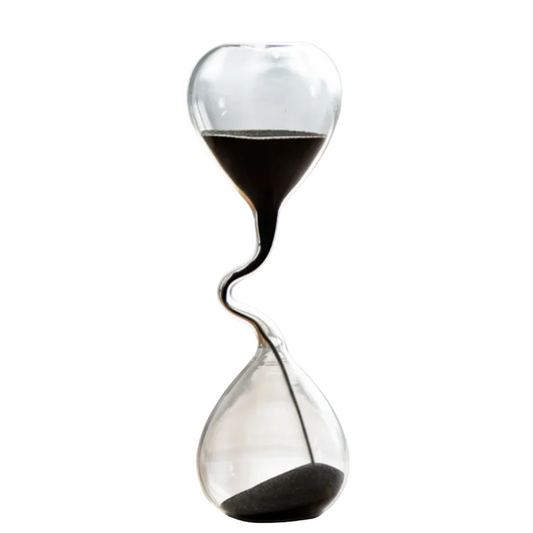 Hand-Crafted Glass Hourglass – Elegant Timer with Artistic Charm