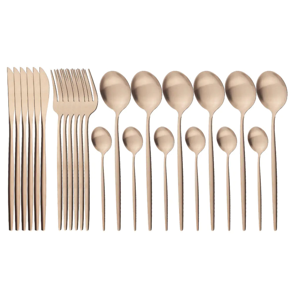 4 pc Matte -Finish Stainless Steel Portuguese Cutlery Set