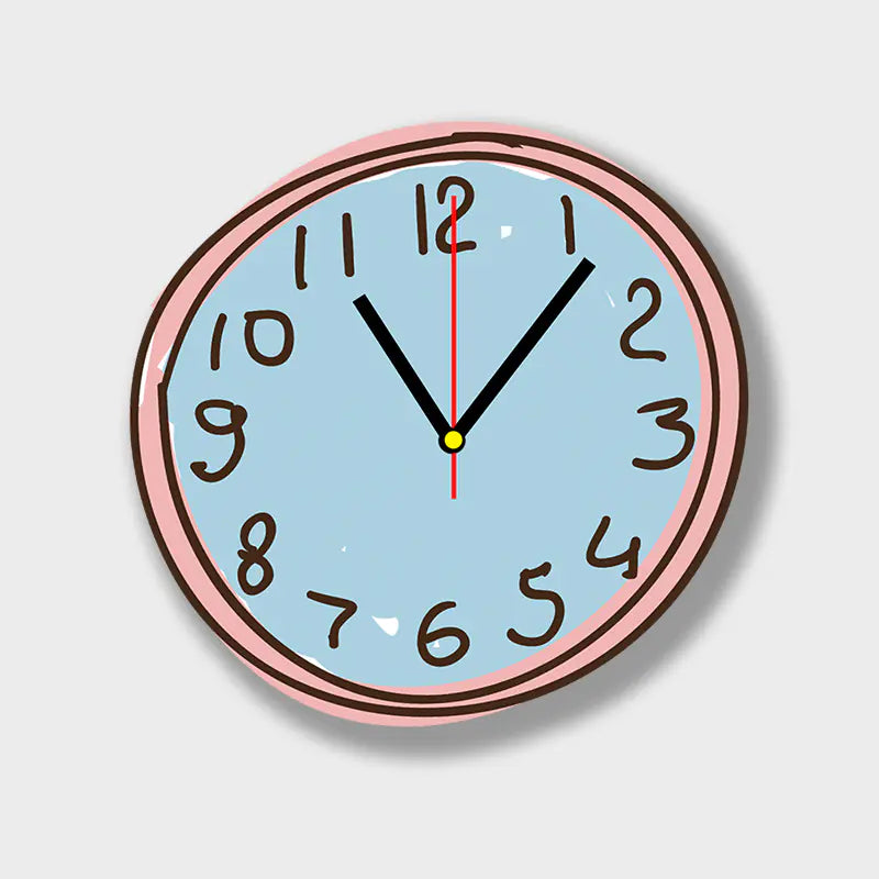 Fun 2D Cartoon Wall Clock – Quirky, Playful  & Quiet