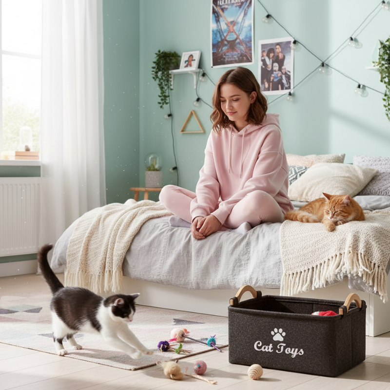 Pet Toy Storage Basket – Stylish Storage for Everyday Pet Essentials