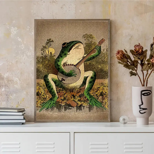 Vintage Frog Art Deco Inspired Wall Decor