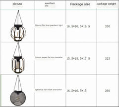 Vintage Metal Solar Hanging Garden Hanging Lamp