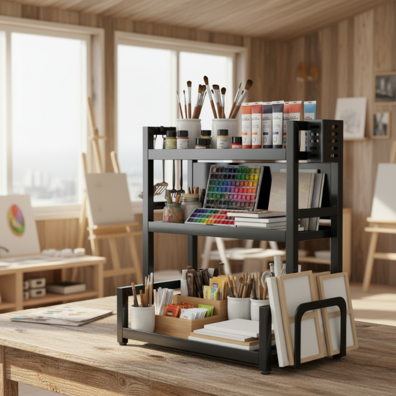 Multi-tier Kitchen Rack for condiments, spices, knives & utensils - Space-saving & stylish