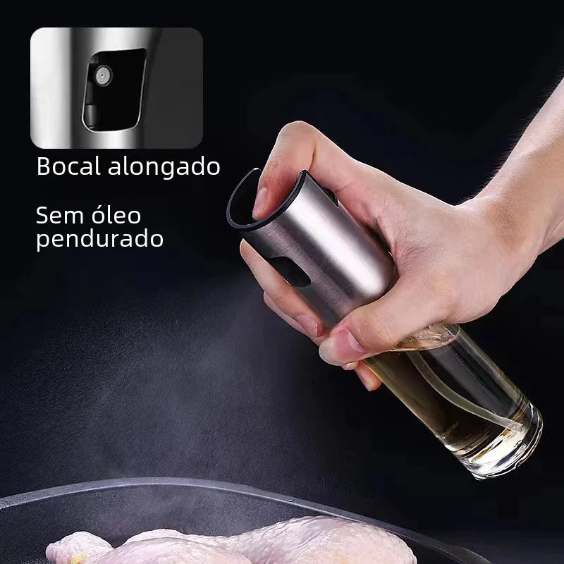 Stainless Steel Mess-free, Cooking Oil Spray Bottle Set with Brush and Funnel