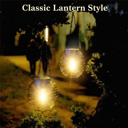 Decorative Hanging Garden Lamps - Vintage Style 2 pc set