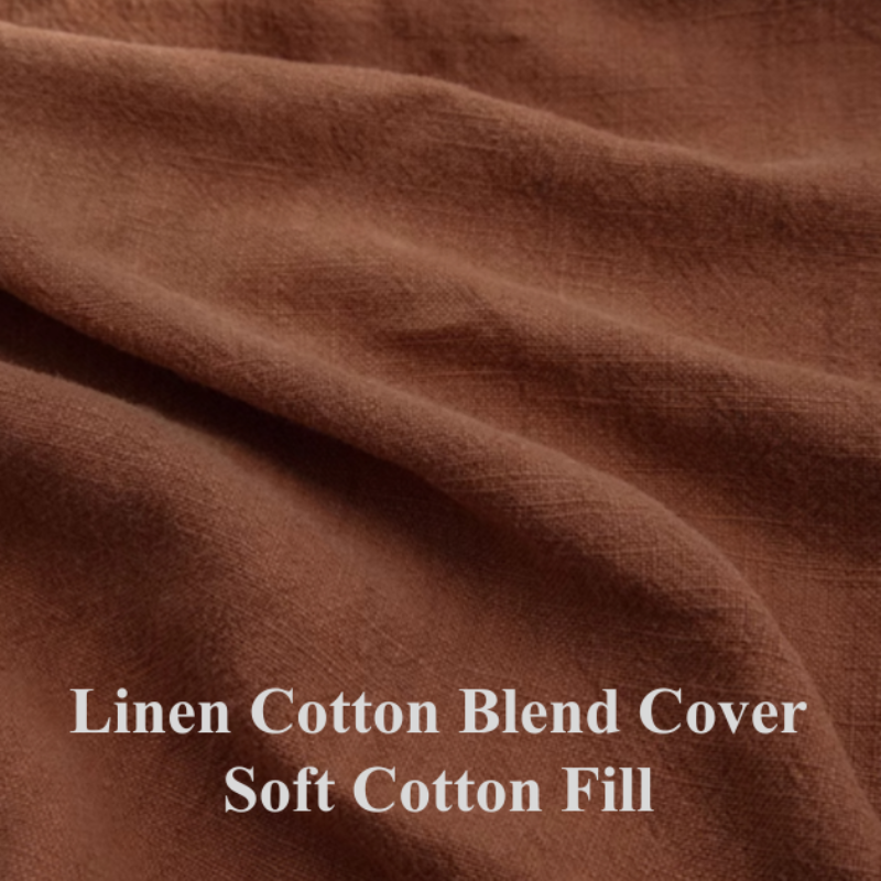 Linen Throw Pillow – Stylish Soft Cotton Filled Linen Blend Cushion