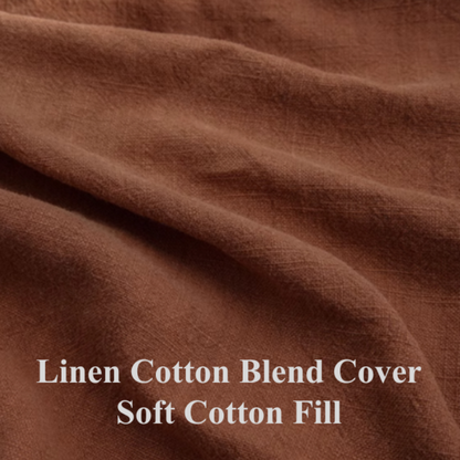 Linen Throw Pillow – Stylish Soft Cotton Filled Linen Blend Cushion