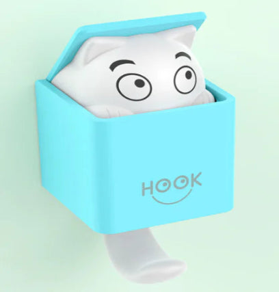 Adorable 4 Pc. Cat-In-A-Box Wall Hook Set
