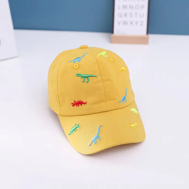 Colorful Children's Baseball Hats with Dinosaur Design