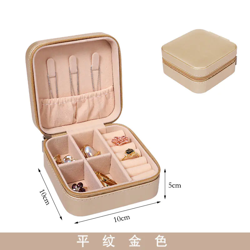 Compact Zipper Jewelry Box: Travel-Friendly Storage