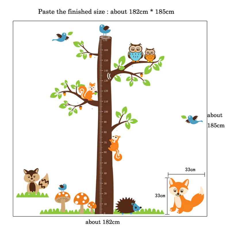 Removable Tree & Birds Kids Growth Chart - Wall Stickers