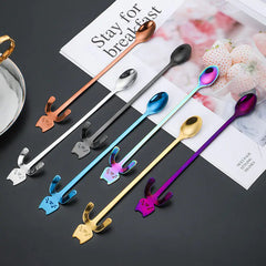 Cute Cat Coffee Spoon – Stainless Steel Teaspoon for Cat Lovers