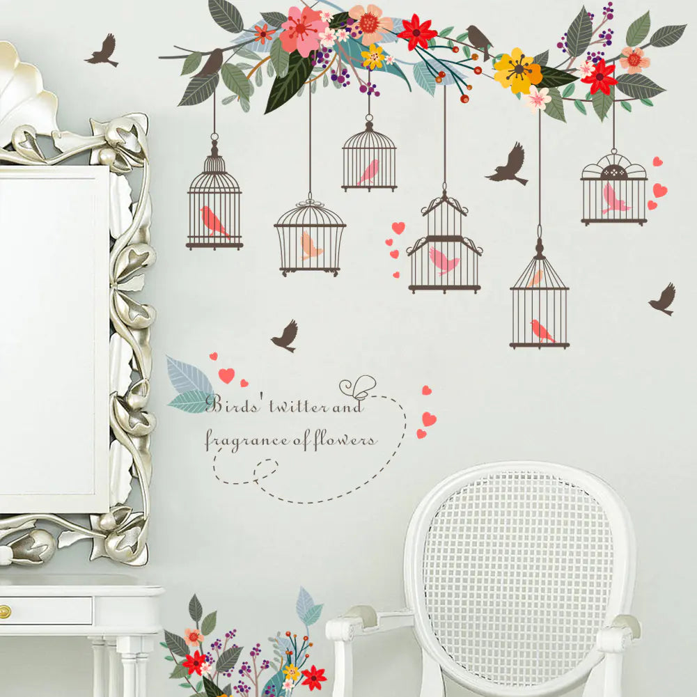 Vintage Inspired Birdcage Wall Stickers / Decals