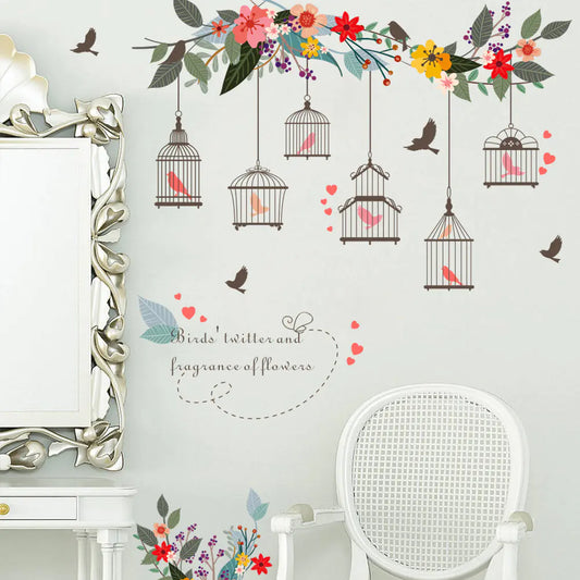 Vintage Inspired Birdcage Wall Stickers / Decals