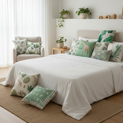 Botanical Themed Cushion Covers - Fresh Style, Everyday Comfort