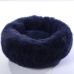 Round Plush Dog & Cat Bed – Soft, Stylish Comfor