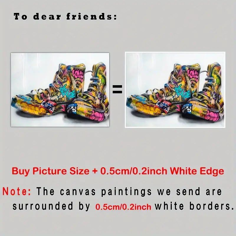 Abstract Graffiti Shoes Canvas Wall Art