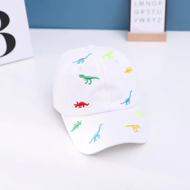 Colorful Children's Baseball Hats with Dinosaur Design