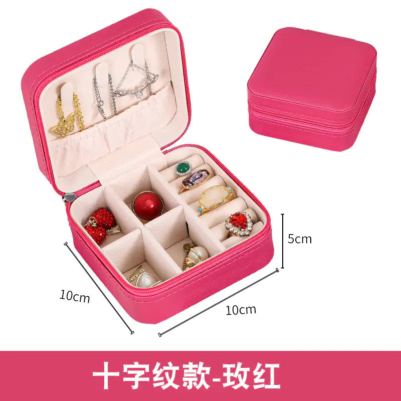Compact Zipper Jewelry Box: Travel-Friendly Storage