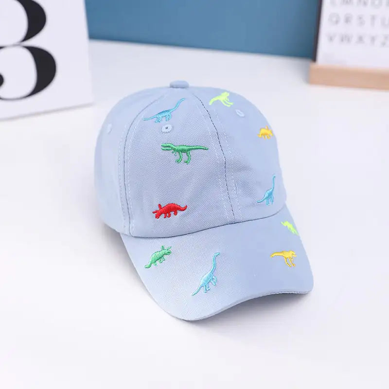 Colorful Children's Baseball Hats with Dinosaur Design