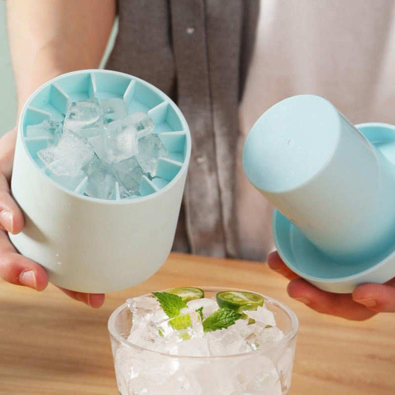 All-In-One Portable Silicone Ice Cube Maker & Bucket