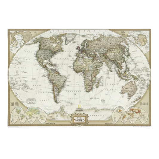 National Geographic Vintage World Map - Timeless Wall Decor