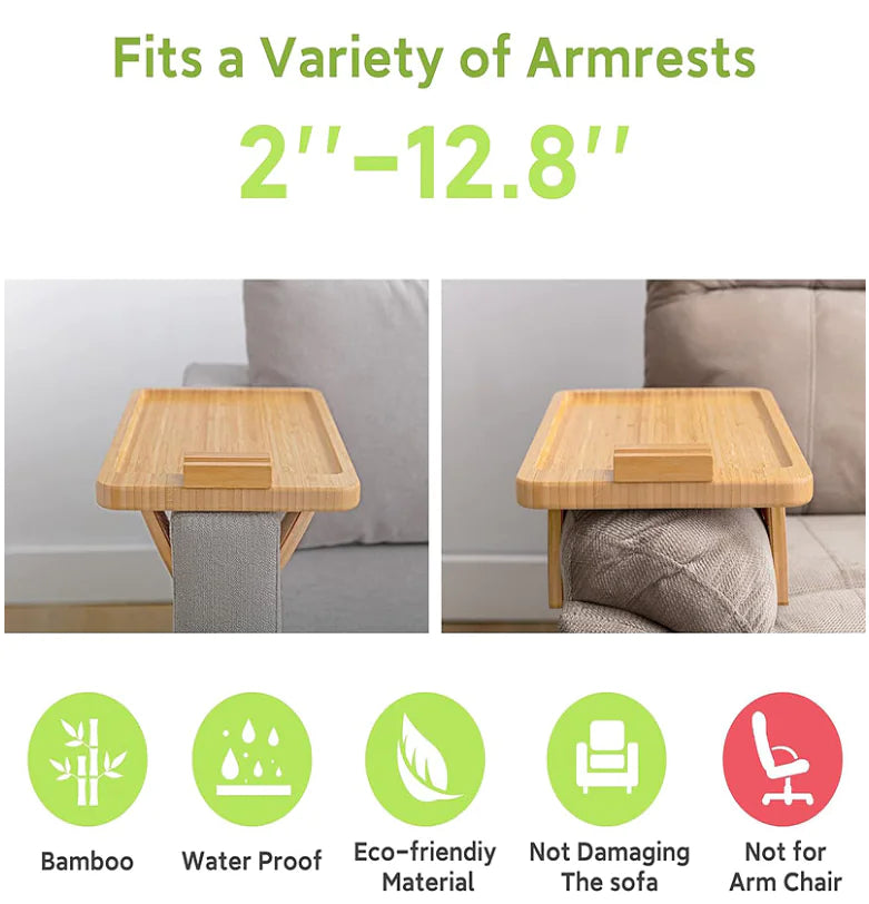 Wooden Lazy Sofa Tray with Rotating Phone Stand