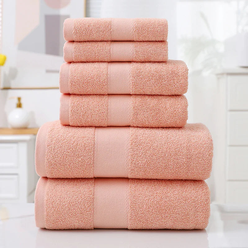 Soft & Stylish 100% Cotton towels - 6 Piece Set