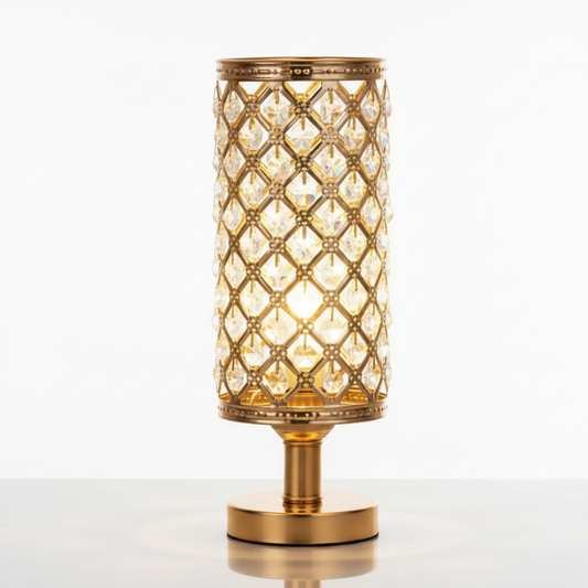 Crystal Elegance Bedside Lamp – Modern Romance