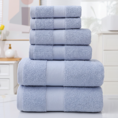 Soft & Stylish 100% Cotton towels - 6 Piece Set