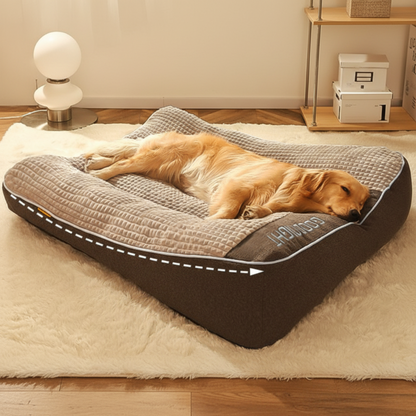 Calming Spine Support Pet Bed – Full-Body Luxury Comfort for Dogs