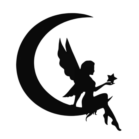 Fairy on the Moon - Whimsical Iron Wall and Garden Accent