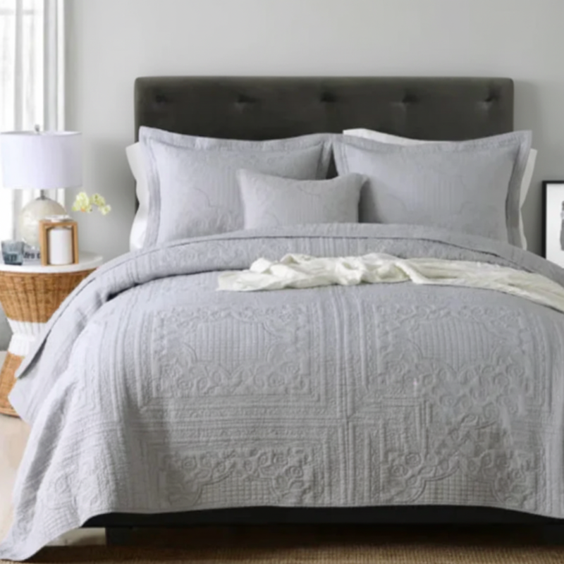 Quilted Cotton Bedding Set – 3-Piece Coverlet & Pillow Shams