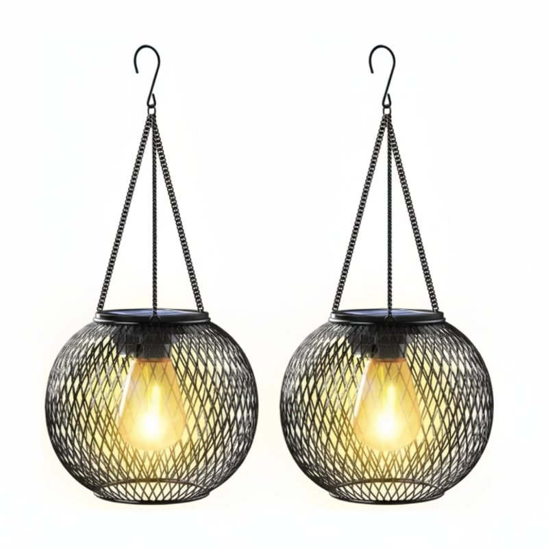 Decorative Hanging Garden Lamps - Vintage Style 2 pc set