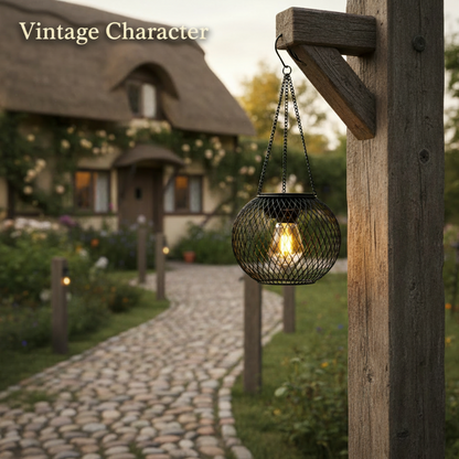 Decorative Hanging Garden Lamps - Vintage Style 2 pc set