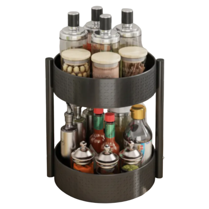 Multi-Level Rotating Kitchen, Bed & Bath Organizer - Stylish Storage
